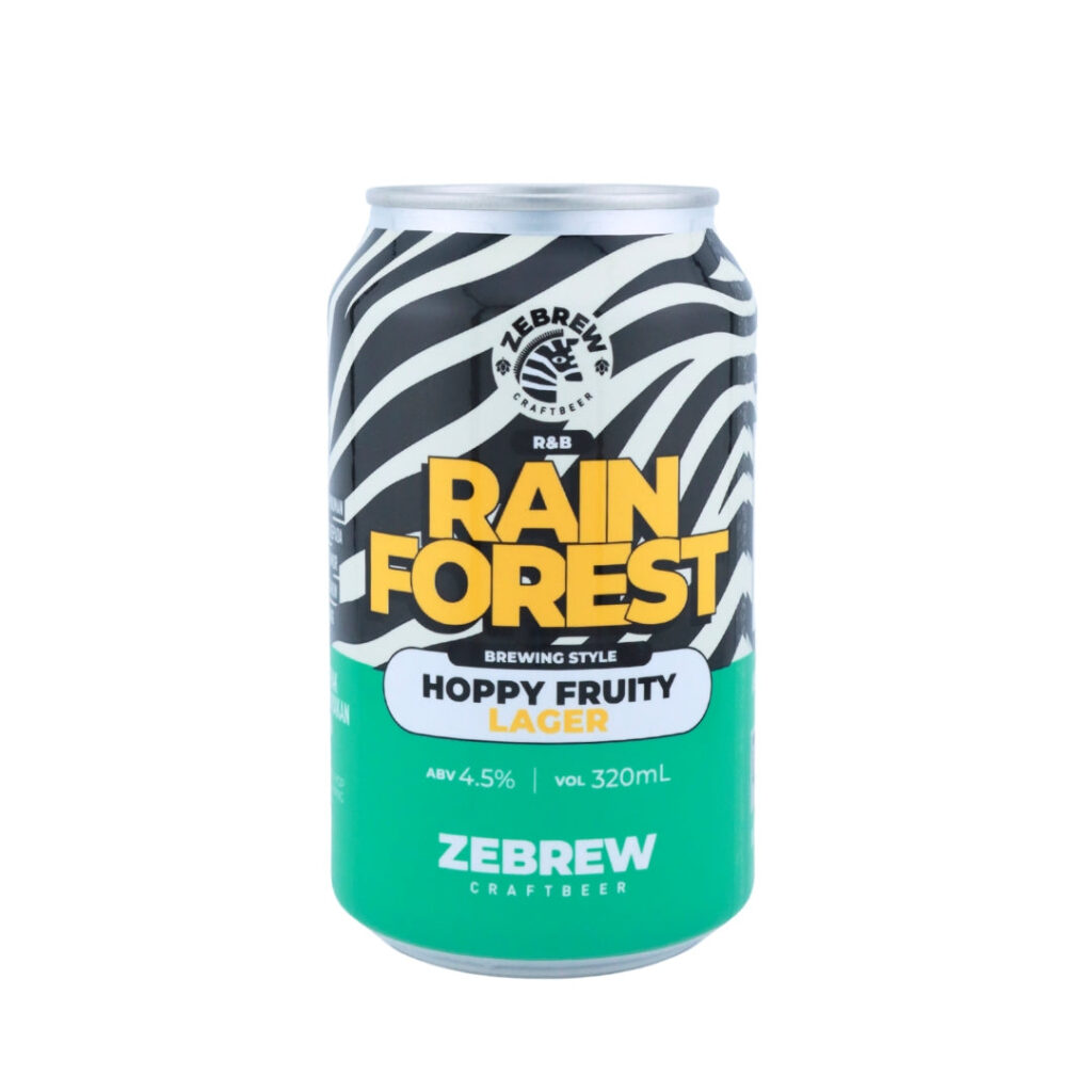 Zebrew Rainforest Hoppy Fruity Lager (320ml)